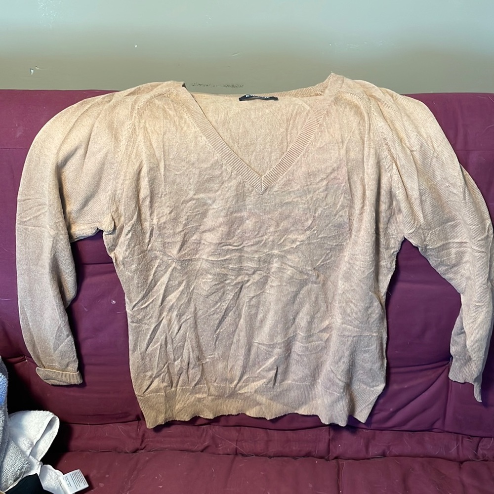 Gold colored cashmere sweater